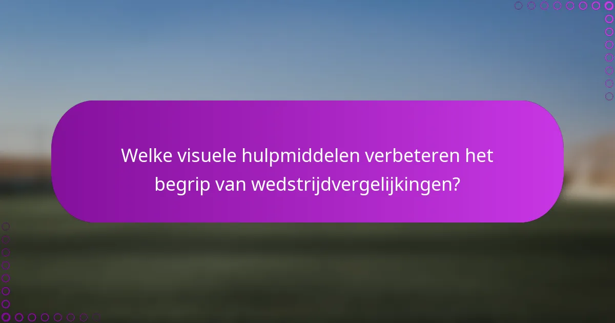 Welke visuele hulpmiddelen verbeteren het begrip van wedstrijdvergelijkingen?